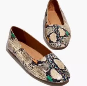 Madewell The Cory Flat in Snake Embossed Leather